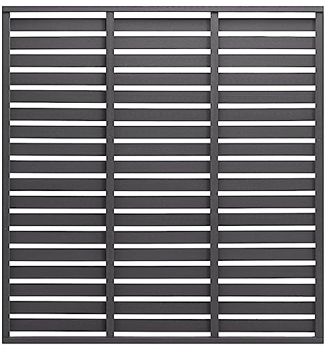 Panneau de clôture WPC 180x180 cm Gris, composite bois-plastique durable, panneau à lattes pour jardin, clôture extérieure, écran pare-vent, protection et ombrage patio
