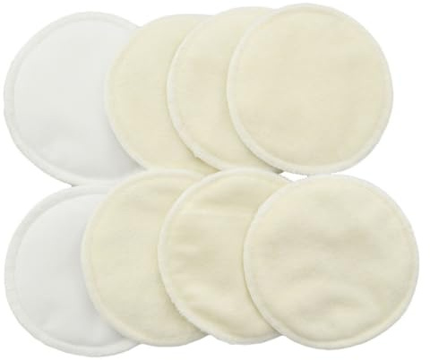 EPIGEIST Coppette Assorbilatte Riutilizzabili in Bamboo 8 Unitá, Morbide e Lavabili Materiale Tpu e Microfibra, Perfette per Mamme in Allattamento