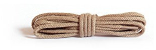 Kaps Cordones Redondos Finos, Cordones de Calidad de 2 mm de Ancho, 100% algodón para Calzado Informal y de Moda, Hechos en Europa, 1 par (90 cm - 36 inch - 5 to 6 Con ojales/ 10 - beige)
