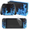 eXtremeRate Aufkleber Sticker Skin Decal Folie Abziehbild Faceplates Kleberfolie mit 2 Displayschutzfolie für Nintendo Switch/NS Konsole&Joy-Con&Dock&Griff(Blaue Flamme)