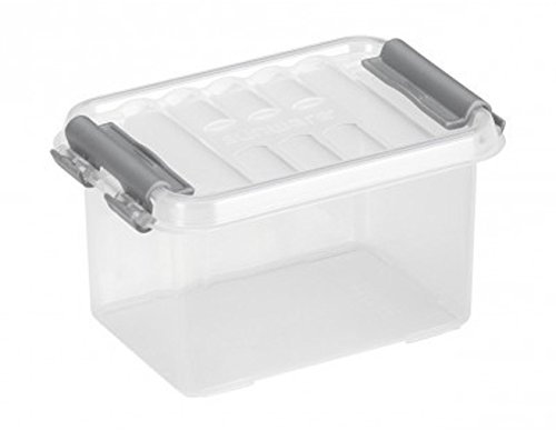 6 x SUNWARE Q-Line Box - 0,4 Liter - 118 x 77 x 62 mm - transparant/metallic