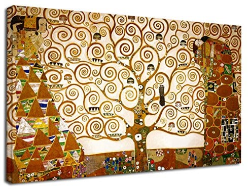 Grafic Quadro Klimt L'Albero della Vita - Gustav Klimt The Tree of Life Quadro stampa su tela canvas con o senza telaio (CM 70X41, QUADRO CON TELAIO IN LEGNO)