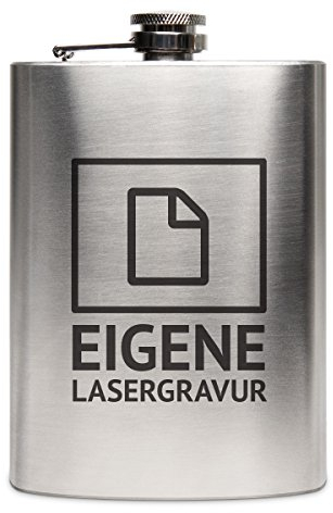 Flachmann Edelstahl 237 ml 8 oz individuelle Gravur Geschenk - Eigene Gravurdatei hochladen