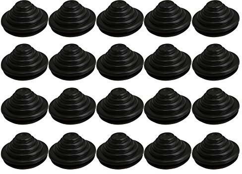 BQLZR 25mm Groove Dia Black Tower Form Gummi Kabel Ösen Dichtung Ring Heimwerker Packung mit 20 Stück