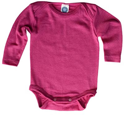 Cosilana, Baby Body Langarm, 70% Wolle, 30% Seide(Pink, 86-92)