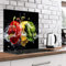 murando Spritzschutz Glas für Küche 60x60 cm Küchenrückwand Küchenspritzschutz Fliesenschutz Glasbild Dekoglas Küchenspiegel Glasrückwand Gemüse Paprika Wasser - j-B-0059-aq-a