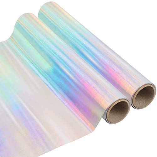Belle Vous Vinylfolie Plotter Selbstklebend Hologramm (2er Pack) 1,5m x 30cm - Permanente Plotter Folie für Kunsthandwerk Klebefolie Scrapbooking, Silhouette Cameo, Folienplotter &Fahrzeugabziehbilder