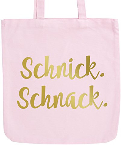 JUNIWORDS Jutebeutel, Pastellfarben, Schnick Schnack, Tasche: Pastellrosa, Schrift: Gold