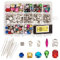 PandaHall 260pcs Glas auf Strasssteinen mit Nadeln aufnähen Mischfarbe auf Krallen nähen Strassstein mit Loch für DIY Kleid Kleidung Schuhe Tasche Dekorationen