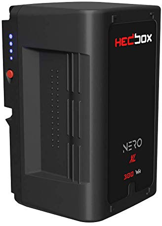 HEDBOX Nero XL - V-Mount Li-Ionen Cine Akku super hohe Kapazität 300Wh, D-Tap und USB Ausgang, Belastbar bis 15A
