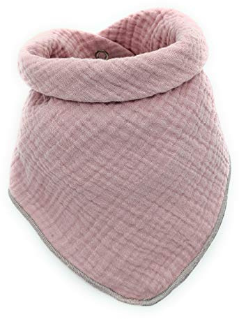 LA LUNA® Triangulär Halsduk Musselin Flicka & Pojke, 0-6 år Växer med Barnet, Handmade in Germany | Halsduk av Bomull med Snäppfäste: Tvättbar Absorberande Mjuk - Vanlig Färgbarn för Småbarn