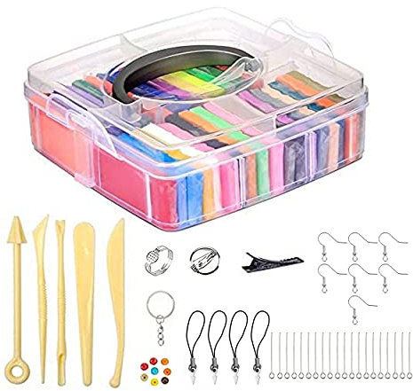 Auped Ofen Ton Polymer Clay Set, 32 Stück buntes ofenhärtend Modelliermasse, ungiftige Ofen Kneten, enthaltet 5 Werkzeuge und 8 Arten von Zubehör