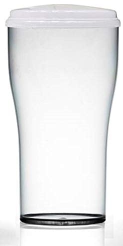 Single Elite Tulip 2 Pint CE Marked Polycarbonate Clear Glass with Lid