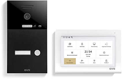 GVS - IP Video Türsprechanlage mit Türöffner, HD Kamera, 1x 7 Zoll Monitor & App - Smarte Video Türklingel mit Kamera & Gegensprechanlage für 1 Familienhaus (AVS1320U)
