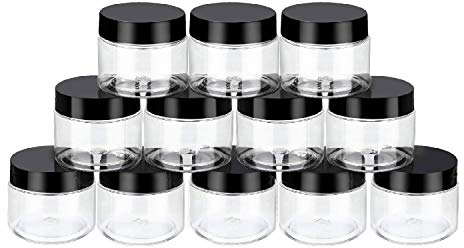 Amber Glas Lot de 12 Pots vides en Verre Transparent pour Lotion, crème, Mini Bougies, cosmétiques, Marron, 60ml