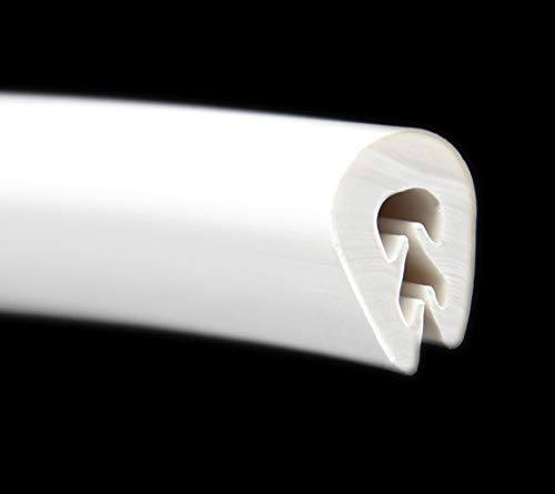 SMI-Kantenschutz KS-TPE1-2W für 1,0-2,5mm TPE Weiß selbstklemmend ohne Kleber rostfrei ohne Metalleinlage- Kantenschutzprofil, Kederprofil, Kantenprofil für Autotüren, Bleche (5 m)