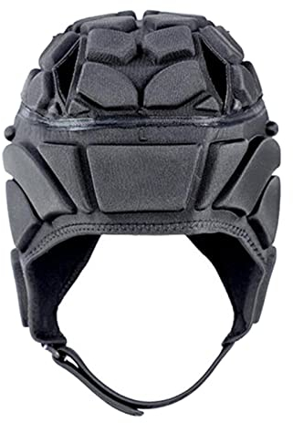 Amagogo Ultraleichter Rugby Kopfschutz Fußball Kopfbedeckung Helm Sport Fußball Torwart Kopfschutz Stoßfest Eva Gepolsterte Scrum Hut 4 Größen, Schwarz L., S bis XL