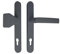 Premium Drückergarnitur Breva - Schildbreite 35mm, Farbe:Grau RAL 7016, Griffart:Griff-Knauf