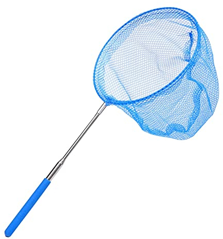 Teleskop Kinder Kescher Ausziehbar Schmetterlingsnetz Fischernetze Fangen Klein Fangnetz Outdoor Zum Fangen von Insekten Bugs Angeln Garten Pool Outdoor Fischernetz | 37-85 cm (Blau)