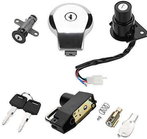 Juego de cerradura de encendido para motocicleta, interruptor de encendido de motocicleta, tapa de combustible, llaves de bloqueo de asiento para Yamaha Virago XV535 XV250 XV125, accesorios de instala