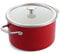 KitchenAid Steel Core Enamel 24 cm/6 Litre Casserole with Lid, German Engineered Enamel, Induction, Oven Safe, Empire Red
