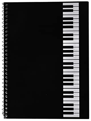 Notizbuch für Musiker Notenheft Spiralblock Kompositionsbuch Standard Notenheft blanko Schwarz Kraft Cover Manuskriptpapier Leeres Notenheft mit 50 Seiten für Musikunterricht Und Musikkünstler 26x19cm