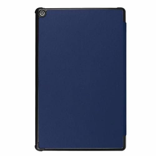 Yuuloo Hüllen für eBook-Reader, 1pc Fall for Kindle Fire HD 10 2019 Tablet-Abdeckung for brandneues Feuer HD10 2019 10.1 Clever Pu Lederstand Capa Funda+Film+Stift (Color : Navy Blue)