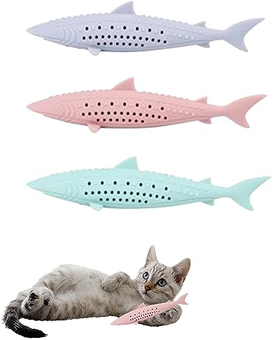 Jouet interactif Dentaire Chat,Jouet Chat,Interactive Chat Jouets Chaton Cataire Brosse a dent chatMolaire en Silicone à Mâcher pour Le Nettoyage des Dents de
