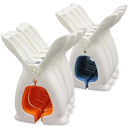 Mollette per asciugamani da spiaggia, in plastica grandi e multicolori, clip antivento per telo mare, 8 pezzi con 2 colori differenti. Ideali per tappeti