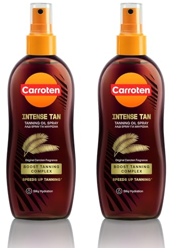 Carroten Intensive Tanning Oil LSF 0, 300 ml (2er Pack) - Bräunungsbeschleuniger mit Karotten- und Kokosnussöle - Veganes Bräunungsöl mit Vitaminen A & E
