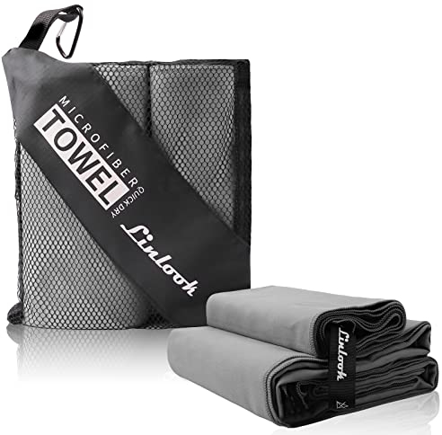 Linlook Microfaser Strandtuch Groß 200x100 - Schnelltrocknend und Kompakt Handtücher Badetuch Sporthandtuch Fitness Handtuch Reisehandtuch für Sport Travel Yoga Camping Beach Gym XXL