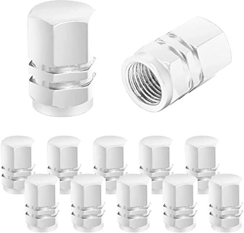 CGEAMDY Ventilkappen für Autoreifen, 12 Stück Aluminium Auto Radkappe, Wasserdichtes Universal Reifen Ventil für Autos, LKWs, Motorräder, SUVs Und Fahrräder (Silber)