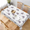 AABSTBFM Rechteckige Tischdecke, 228 x 152 cm, Motiv: Eulen-Baumzweige, bedruckt, waschbar, wasserdicht, knitterfrei, Tischdekoration, Tischdecke