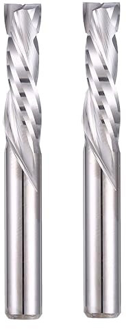 Up & Down Cut Bit 6mm(0.236 Shank, 7/8 Cutting Length Compression Bit Spiral CNC Router Bits End Mill Tungsten Carbide Milling Cutter Set 2 Pack