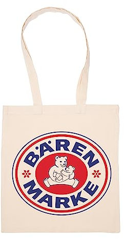 Hopestly Retro Baerenmarke Tasche Wiederverwendbar Einkaufen Lebensmittel Baumwolltuch Tote Reusable Shopping Bag