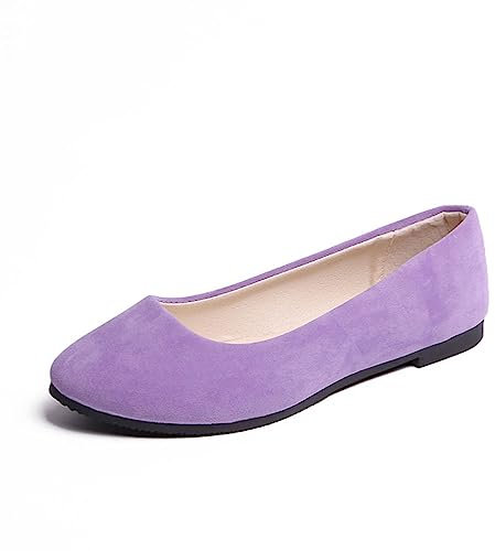 seiveini Ballerine Donna Classica Piani OL Scarpe Piatto Appuntito Ballerine Punta Tacchi Bassi Partito Sera Scarpe Classico Ballerine Piatti da Donna Comodi Leggero Colore Solido A Viola 37 EU