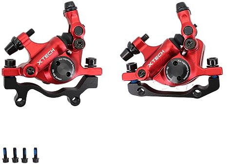 DJC Fahrrad-Bremssattel, 2 Kolben, Seilbetätigung, MTB, hydraulische Bremsleitung, Ziehen, Mountainbike, HB100, 1 Paar, rot