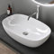 doporro Lavabo Vasque à Poser Blanc 60x39,5x14 cm Lave Mains Ovale en Céramique Revêtement NANO Easy Clean Brüssel104