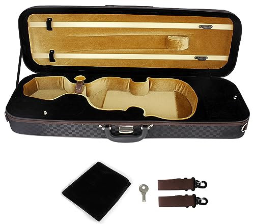 Small Violin Case with Thermometer Lock Buckle Foam Square Box Portable Shoulder Violin Storage Bag violin case with thermometer lock buckle foam square case violin backpack foam square violin case