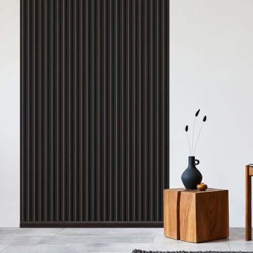 REESE Wandpaneele Eiche Dunkelbraun Schwarz | Endleiste 252 cm | Deckenpaneele | Wandverkleidung | kein Bohren | MDF