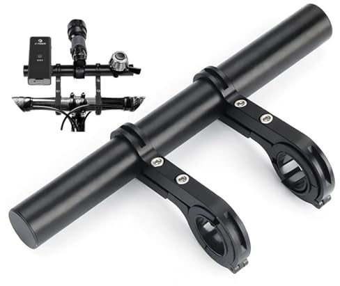 Handlebar Extender, 30cm Aluminum Bicycle Handle Bars with 2Pcs Clamp Brackets, Universal Bike Accessories for Bicycle Light, Speedometer, Action Camera