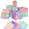 5 Stück Geschenkpapier Geburtstag Rollen Glitzer Regenbogen, Colorful Gift Wrapping Paper, Mädchen Geburtstags Geschenkpapierrollen, Buntes Geschenkpapier zum Geburtstag Hochzeit Party, 50 x 70 cm