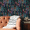 Selbstklebende Tapete Lila Pflanze Türkis Strukturtapete Wandtattoo Schlafzimmer Tapete Selbstklebend Vliestapete Wallpaper for Living Room Tapeten Leicht zu Entfernen Wandschutzfolie 38.6x100.6cm