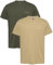Tommy Jeans Men’s 2 Pack Linear Chest Short Sleeve Round Neck T-Shirts, Multicolor (Fatigue Green/Relic Tan), M