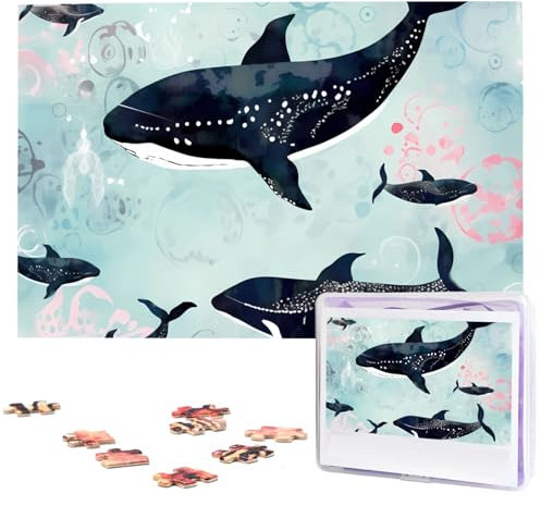 Wal-Puzzle, 1000 Teile, Holz-Puzzle, personalisiertes Bild, Puzzle, individuelle Puzzles für Erwachsene, Hochzeit