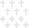 FINGERINSPIRE 12 Stück Kreuz Patches 2 Stile Weiß/Rauchfarben Kreuz Applikation Polyester Stickerei Patches Zum Aufnähen Kreuzförmige Applikationen Näh Und Basteldekoration Für DIY Kleidungsdekor