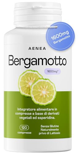 AENEA, Bergamotto 1600mg (4:1), 120cps - Integratore per la Salute Cardiovascolare - Potente Antiossidante - Supporta Cuore e Circolazione - Composto di Citrus Bergamia ed Espiridina (bioflavonoide)