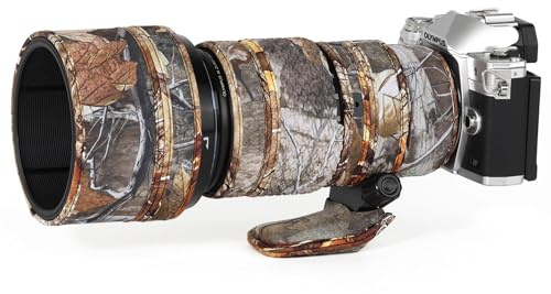 CHASING BIRDS Manteau de protection imperméable camouflage pour objectif Olympus 40-150 mm F2.8 PRO (camouflage pin)
