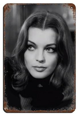 Österreichische Schauspielerinnen Romy Schneider Poster, Blechschild, Vintage, Metall, Pub, Club, Café, Bar, Zuhause, Wandkunst, Dekoration, Poster, Retro, 20 x 30 cm