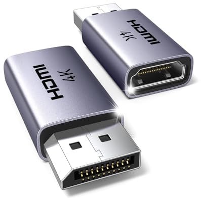 UGREEN Lot de 2 Adaptateur DisplayPort vers HDMI 4K 30Hz 2K 60Hz 1080P Unidirectionnel Convertisseur DP Mâle vers HDMI Femelle HDR Arc en Aluminium Compatible avec Laptop HDTV Moniteur Projecteur